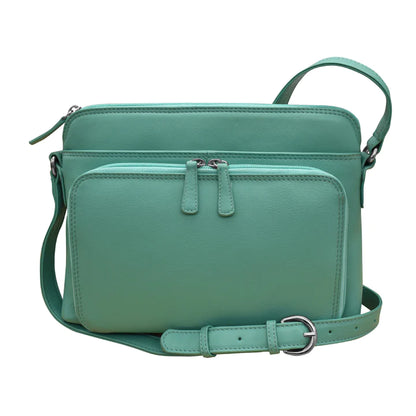 ili New York - RFID blocking Leather Crossbody Organizer - 6333 Turquoise