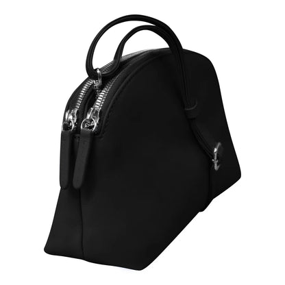 ili New York Leather RFID Double Zip Dome Crossbody Bag