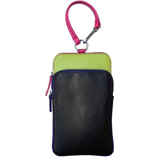ili New York Leather Phone Case Bag Charm Black Brights