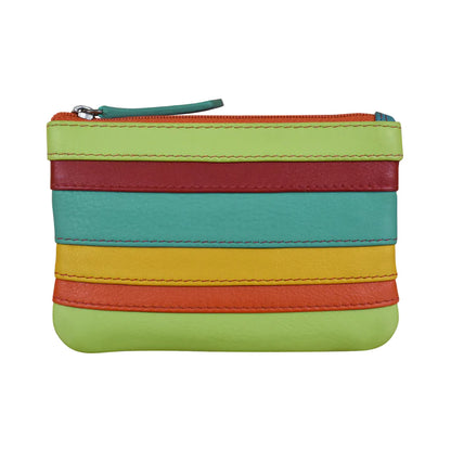 ili New York RFID Leather Coin Wallet with Key Ring - 6413 Citrus