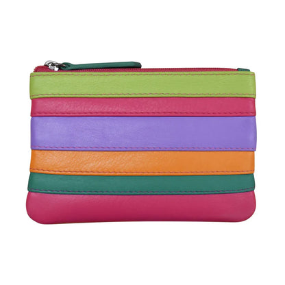 ili New York RFID Leather Coin Wallet with Key Ring - 6413 Palm Beach