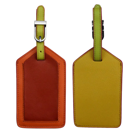 ili New York - Leather Luggage Tag- 6422 Citrus