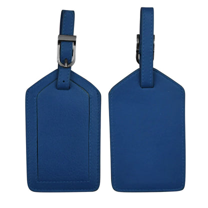 ili New York - Leather Luggage Tag- 6422 Cobalt