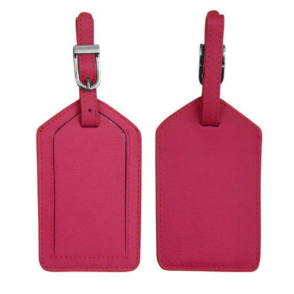 ili New York - Leather Luggage Tag- 6422 Indian Pink