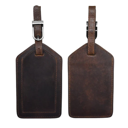 ili New York - Leather Luggage Tag- 6422 Brown