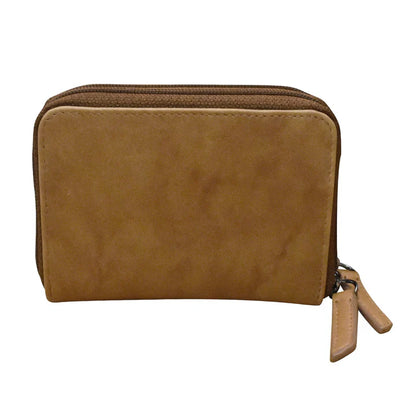 ili New York RFID Accordian Case Leather Wallet- 6714 Antique Saddle