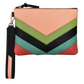 ili New York RFID Leather Multi Color Top Zip Wristlet- 6771