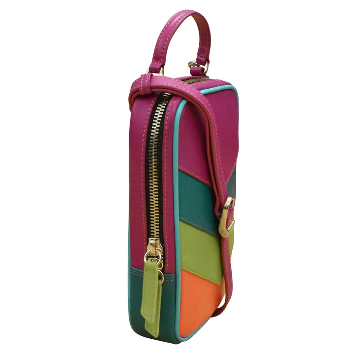 ili New York Leather RFID Multi Color Phone Bag- 6772