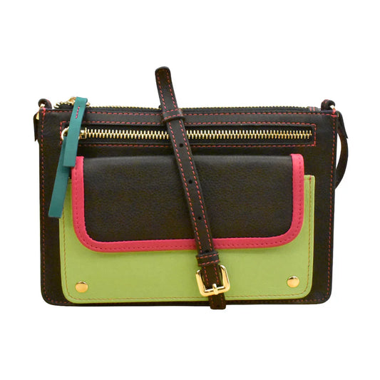 ili New York Leather Multi Color Slim Crossbody- 6774