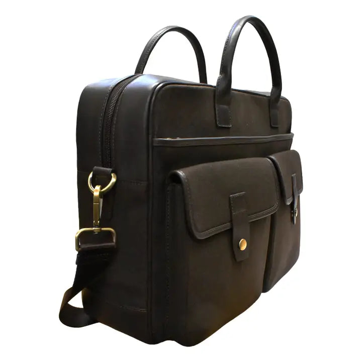 ili New York Canvas Briefcase with trolley sleeve