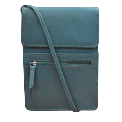 ili New York - RFID blocking Leather Organizer on a String - Large- 6824 Jeans Blue