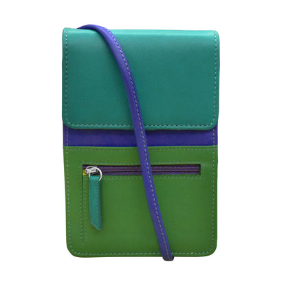 ili New York - RFID Crossbody Leather Organizer on a String- Small- 6827 Cool Tropics