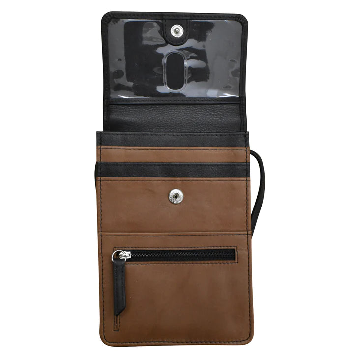 ili New York - RFID Crossbody Leather Organizer on a String- Small- 6827