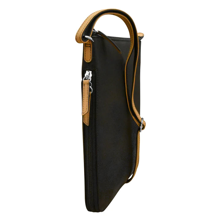 ili New York Leather Expandable Crossbody Bag
