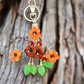 Small Leather Bag Charm/Keychain- Poppies