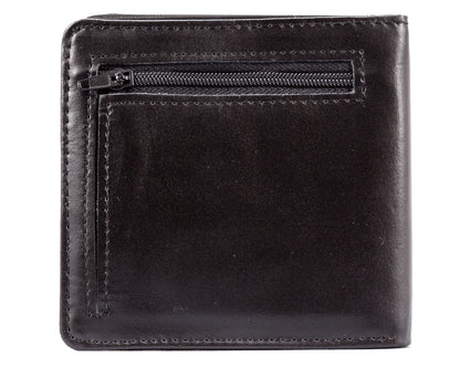 Big Skinny RFID Blocking World w/ Zipper Bifold Wallet (Leather)