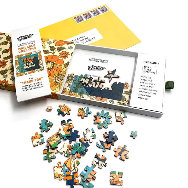 Trove Mailable Greeting Card Wooden Puzzle- $14