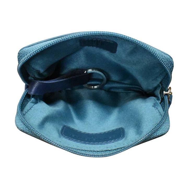 ili Zip Card Case Compact Leather RFID Wallet with Keyring- 7103