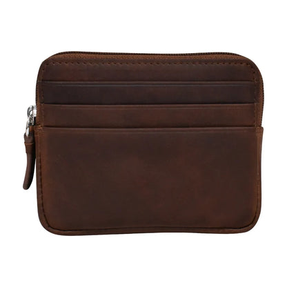 ili Zip Card Case Compact Leather RFID Wallet with Keyring- 7103