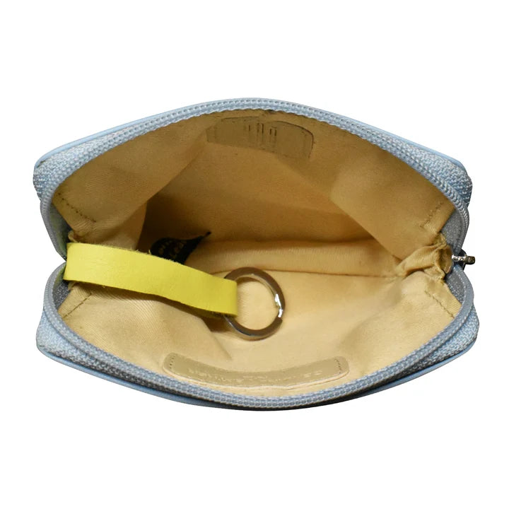 ili Zip Card Case Compact Leather RFID Wallet with Keyring- 7103