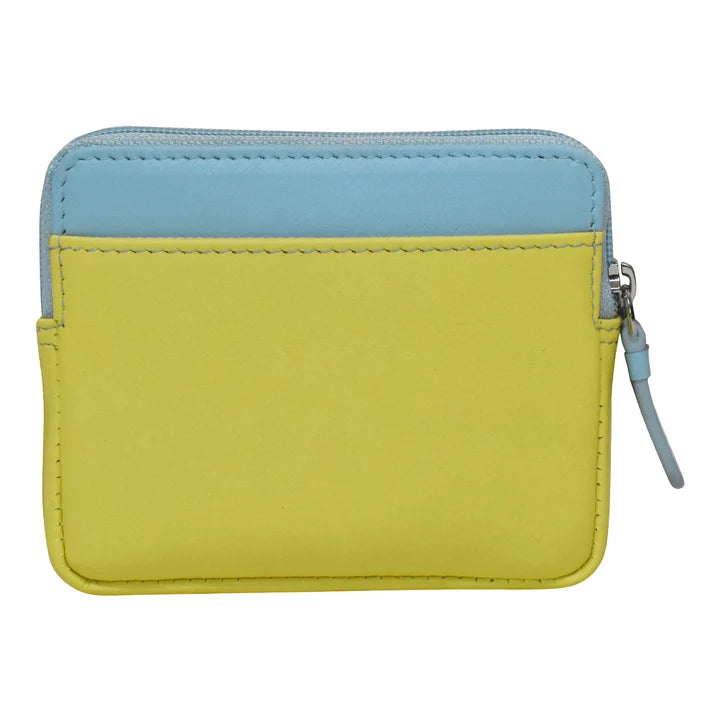 ili Zip Card Case Compact Leather RFID Wallet with Keyring- 7103