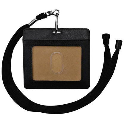 ili New York Leather RFID Horizontal Neck I.D. Holder/Wallet With Lanyard