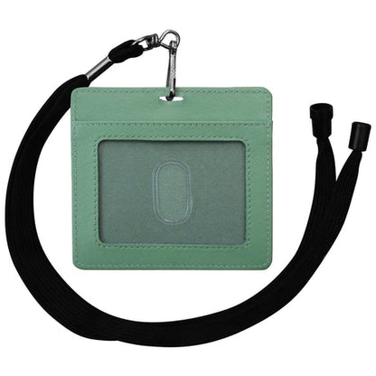 ili New York Leather RFID Horizontal Neck I.D. Holder/Wallet With Lanyard