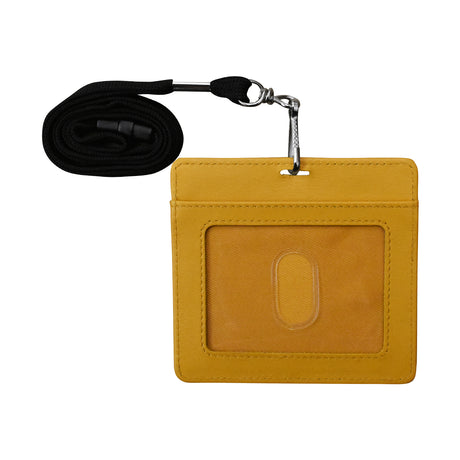 ili New York Leather RFID Horizontal Neck I.D. Holder/Wallet With Lanyard