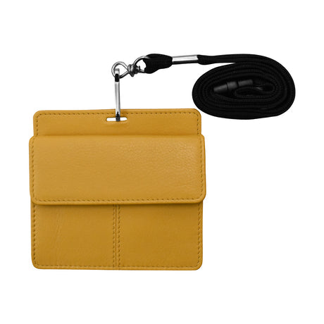 ili New York Leather RFID Horizontal Neck I.D. Holder/Wallet With Lanyard
