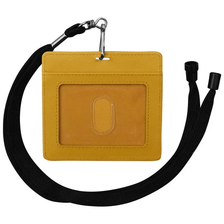 ili New York Leather RFID Horizontal Neck I.D. Holder/Wallet With Lanyard