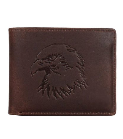 Karla Hanson AMERICA WILD RFID Leather Bifold Wallet Brown Eagle