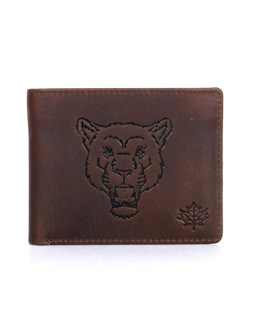 Karla Hanson AMERICA WILD RFID Leather Bifold Wallet Brown Mountain Lion
