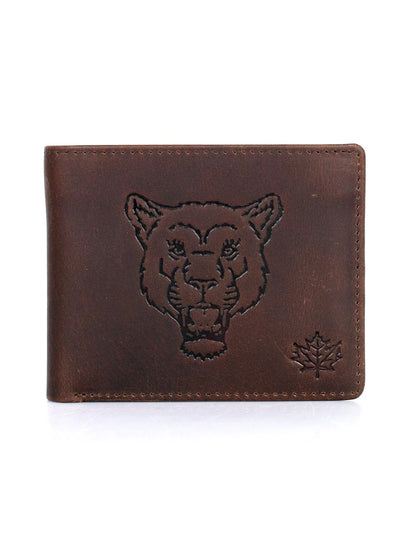 Karla Hanson AMERICA WILD RFID Leather Bifold Wallet Brown Mountain Lion