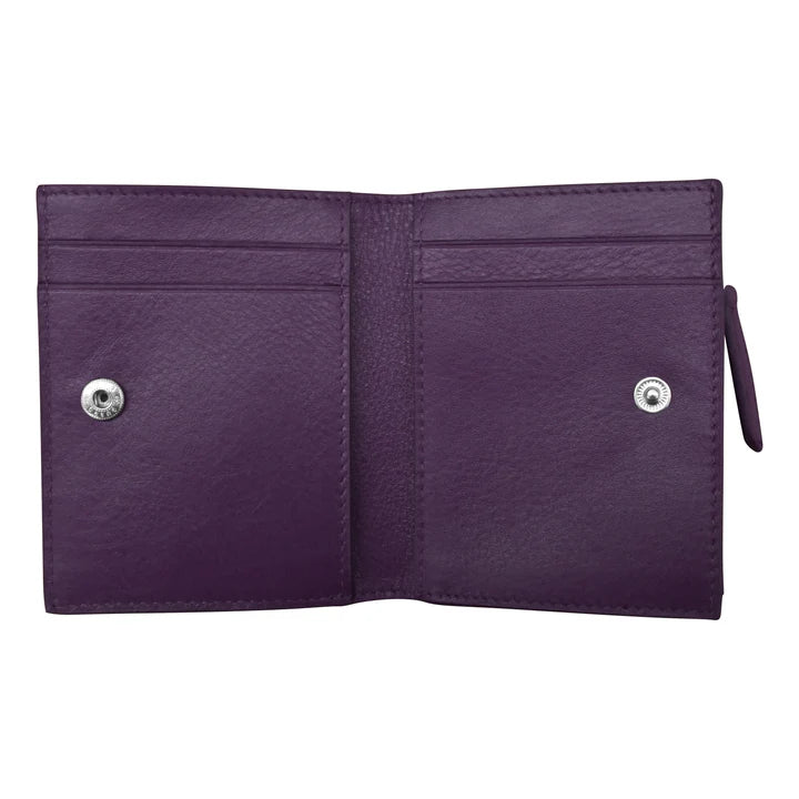 ili New York -Leather RFID blocking Small Snap Wallet- 7177