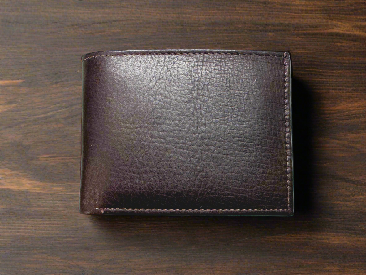 Lieber's Leather Slim Fold Wallet with RFID Blocking Card- $55