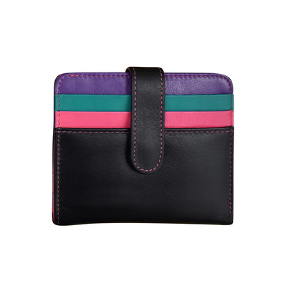 ili New York Bi-Fold RFID Credit Card Wallet- 7301 Black Brights