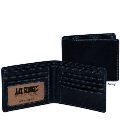 Jack Georges Leather Voyager Bifold Wallet- 7301