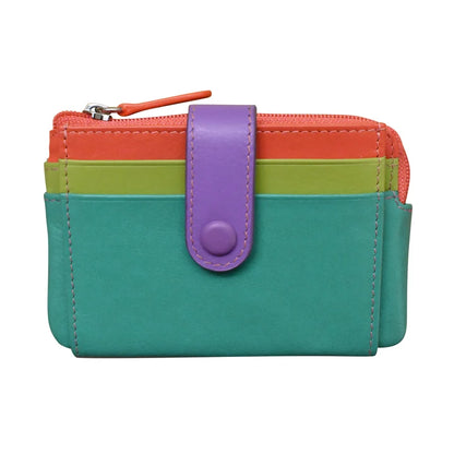 ili New York Small Leather RFID Card Holder Coin Purse - 7312