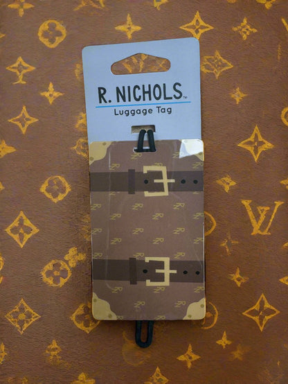 R. NICHOLS Placard Luggage Tag Fancy Suitcase