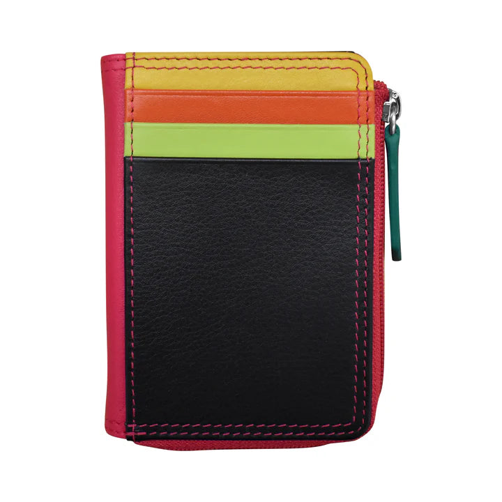 ili New York Leather Vertical Zip Card Wallet- 7411