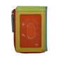 ili New York Leather Vertical Zip Card Wallet- 7411 Citrus
