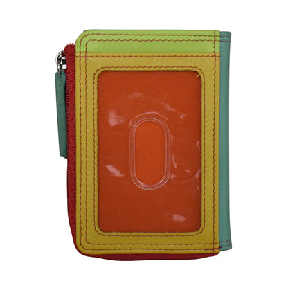 ili New York Leather Vertical Zip Card Wallet- 7411 Citrus