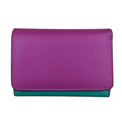 ili New York - RFID blocking leather French Wallet- 7428 Paradise Multi
