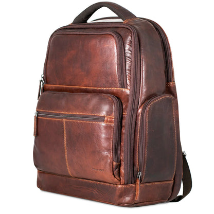 Jack Georges Leather Voyager Tech Backpack - 7527