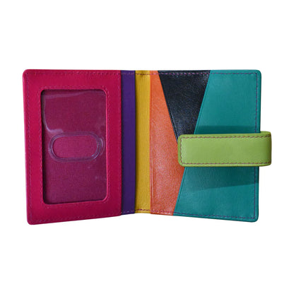 *NEW* ili New York Leather Mini Asymmetric RFID Card Wallet With Tab - 7803