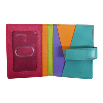 *NEW* ili New York Leather Mini Asymmetric RFID Card Wallet With Tab - 7803