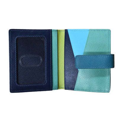 *NEW* ili New York Leather Mini Asymmetric RFID Card Wallet With Tab - 7803