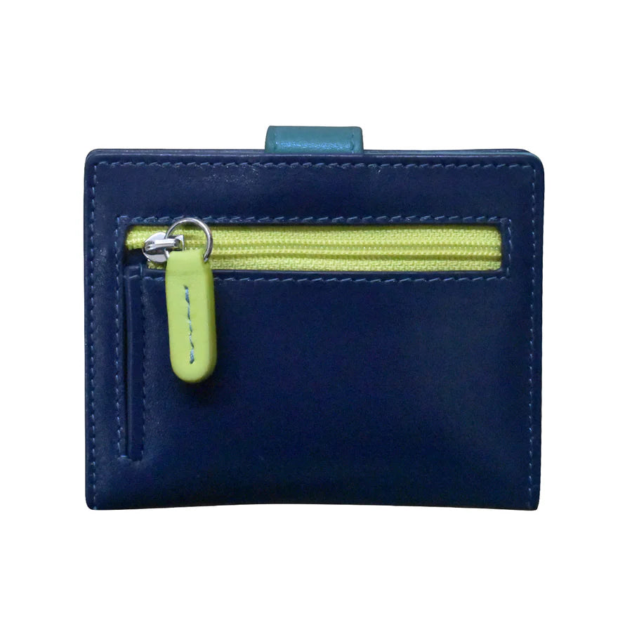 *NEW* ili New York Leather Mini Asymmetric RFID Card Wallet With Tab - 7803