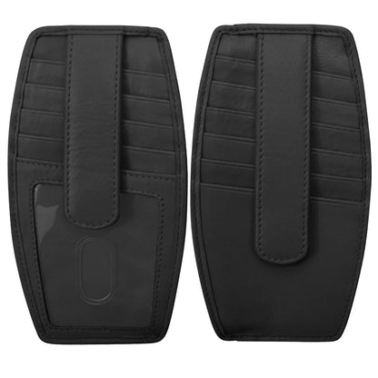 ILI New York RFID Leather Card Holder Wallet with Zip Pocket- 7804 Black