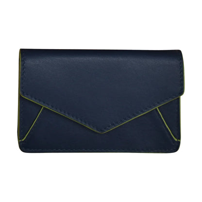 ili New York RFID Leather Envelope Business Card Holder Classic Navy Pear